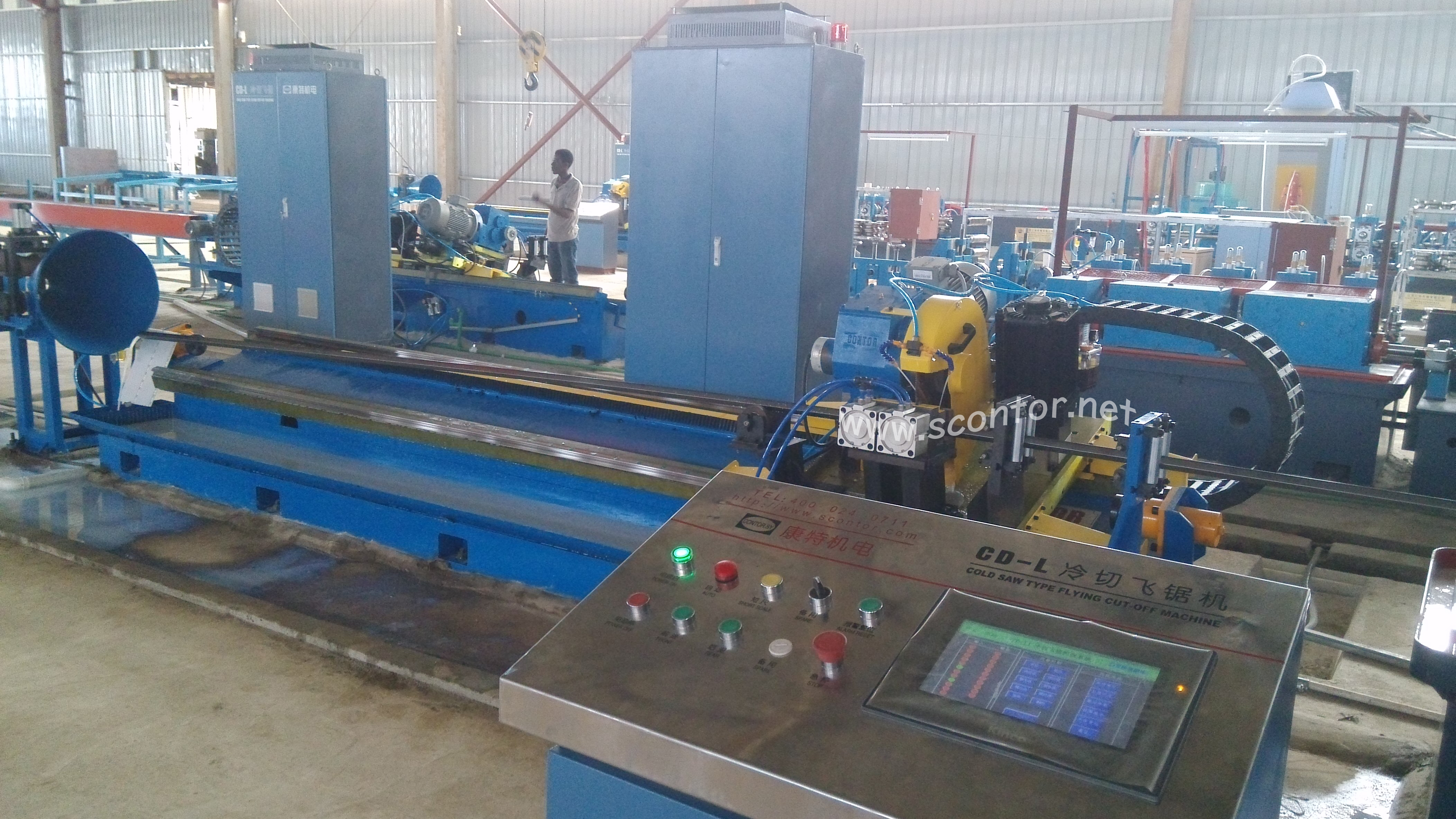 Contor Automatic Cold Saw Machine on the ERW Pipe Line